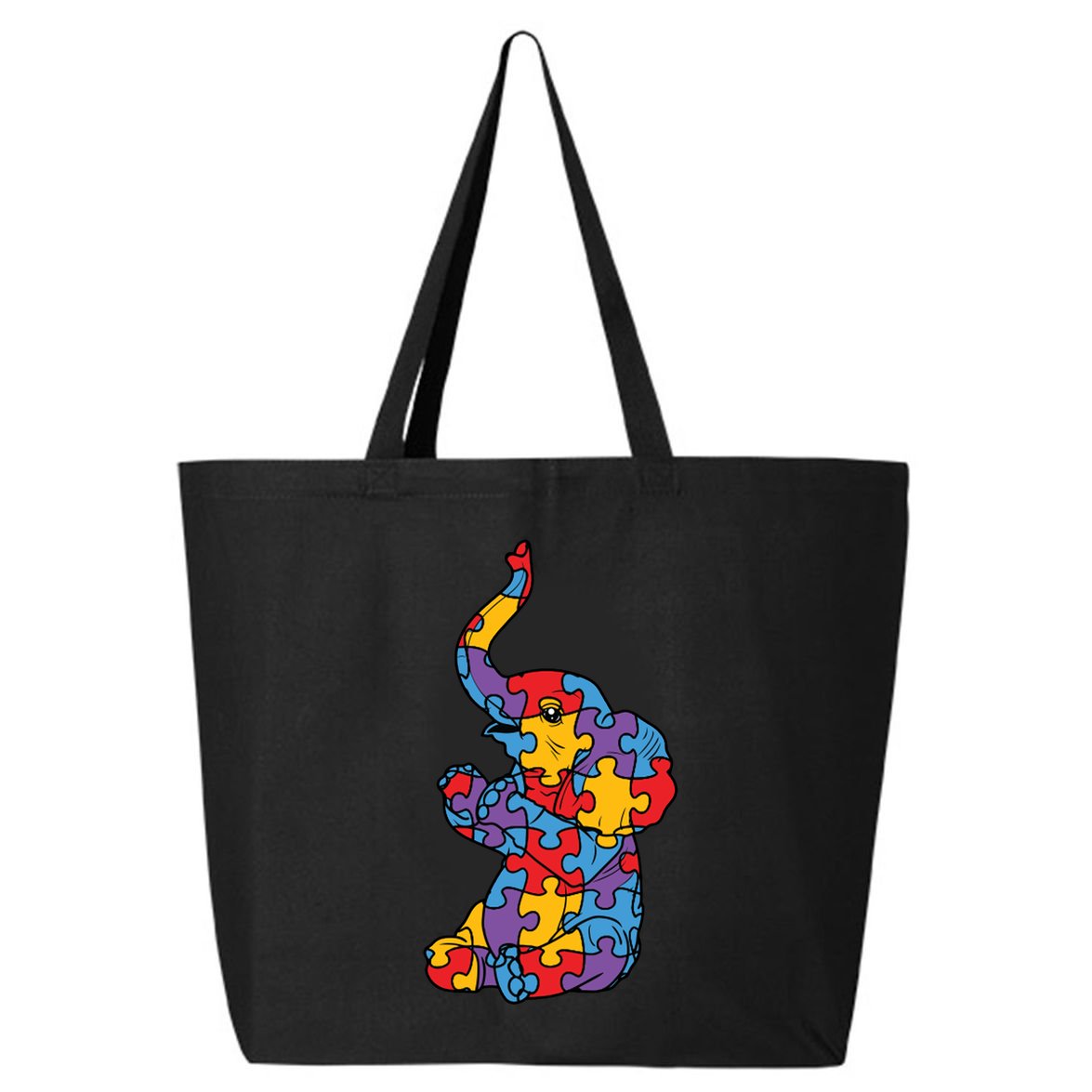 Autism Awareness Elephant Puzzle Pieces 25L Jumbo Tote