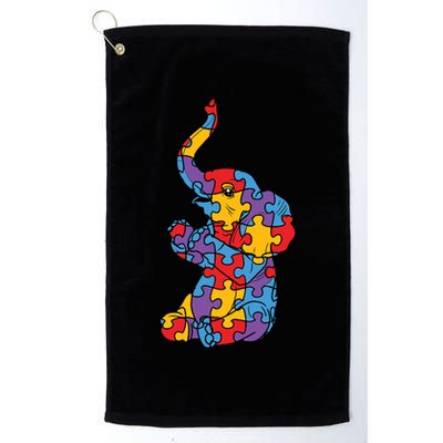 Autism Awareness Elephant Puzzle Pieces Golf Towel