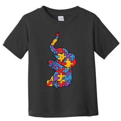 Autism Awareness Elephant Puzzle Pieces Toddler T-Shirt