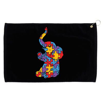 Autism Awareness Elephant Puzzle Pieces Grommeted Golf Towel