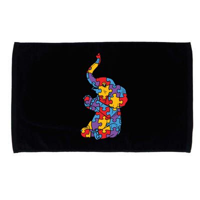 Autism Awareness Elephant Puzzle Pieces Microfiber Hand Towel