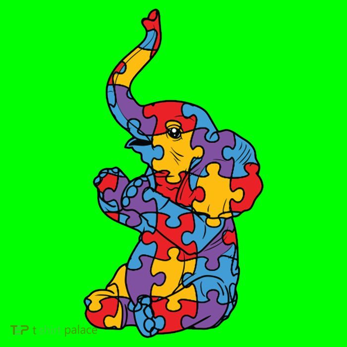 Autism Awareness Elephant Puzzle Pieces T-Shirt