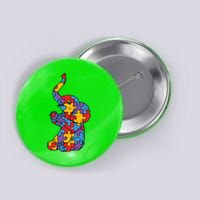 Autism Awareness Elephant Puzzle Pieces Button