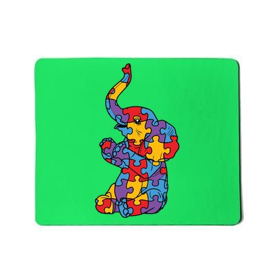 Autism Awareness Elephant Puzzle Pieces Mousepad