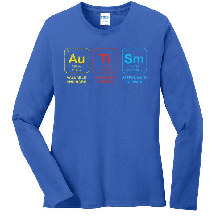 Autism Awareness Elements Periodic Table ASD Ladies Long Sleeve Shirt