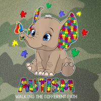 Autism Awareness Elephant Walking The Different Path Puzzle Legacy Tie Dye Trucker Hat