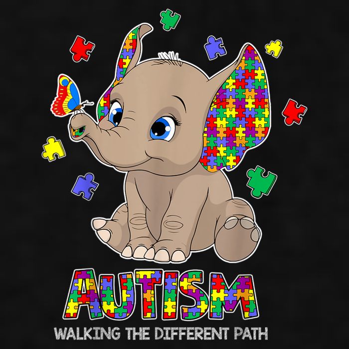 Autism Awareness Elephant Walking The Different Path Puzzle Ladies PosiCharge Tri-Blend Wicking Tank