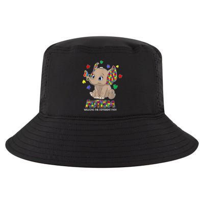 Autism Awareness Elephant Walking The Different Path Puzzle Cool Comfort Performance Bucket Hat