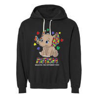 Autism Awareness Elephant Walking The Different Path Puzzle Garment-Dyed Fleece Hoodie