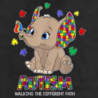 Autism Awareness Elephant Walking The Different Path Puzzle Garment-Dyed Fleece Hoodie