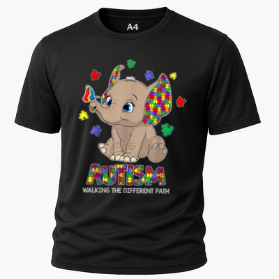 Autism Awareness Elephant Walking The Different Path Puzzle Performance Shirt