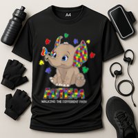 Autism Awareness Elephant Walking The Different Path Puzzle Performance Shirt