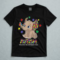 Autism Awareness Elephant Walking The Different Path Puzzle T-Shirt