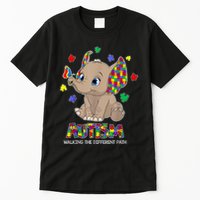 Autism Awareness Elephant Walking The Different Path Puzzle Tall T-Shirt
