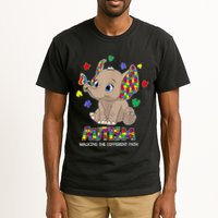 Autism Awareness Elephant Walking The Different Path Puzzle Tall T-Shirt
