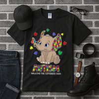 Autism Awareness Elephant Walking The Different Path Puzzle Tall T-Shirt