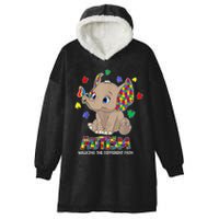 Autism Awareness Elephant Walking The Different Path Puzzle Hooded Wearable Blanket