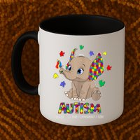 Autism Awareness Elephant Walking The Different Path Puzzle Mug