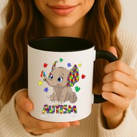 Autism Awareness Elephant Walking The Different Path Puzzle Mug