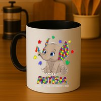 Autism Awareness Elephant Walking The Different Path Puzzle Mug