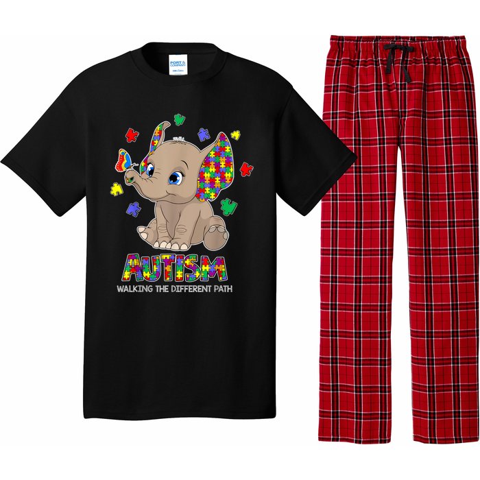 Autism Awareness Elephant Walking The Different Path Puzzle Pajama Set