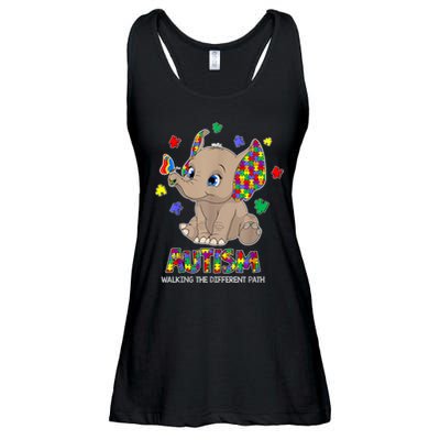 Autism Awareness Elephant Walking The Different Path Puzzle Ladies Essential Flowy Tank