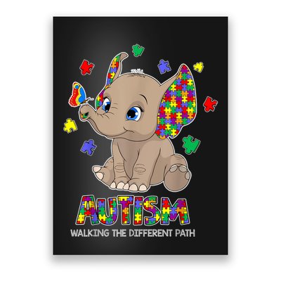 Autism Awareness Elephant Walking The Different Path Puzzle Poster