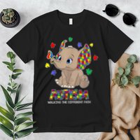 Autism Awareness Elephant Walking The Different Path Puzzle Premium T-Shirt