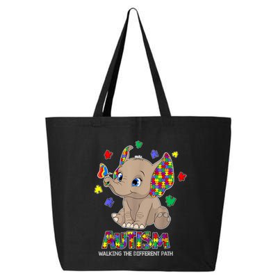 Autism Awareness Elephant Walking The Different Path Puzzle 25L Jumbo Tote