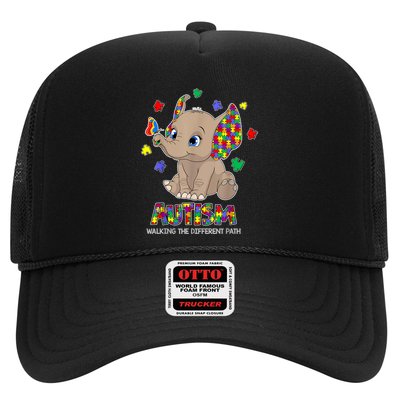 Autism Awareness Elephant Walking The Different Path Puzzle Trucker Hat