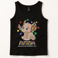 Autism Awareness Elephant Walking The Different Path Puzzle Tank Top