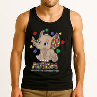 Autism Awareness Elephant Walking The Different Path Puzzle Tank Top
