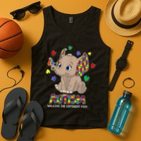Autism Awareness Elephant Walking The Different Path Puzzle Tank Top