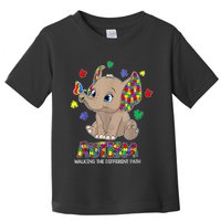 Autism Awareness Elephant Walking The Different Path Puzzle Toddler T-Shirt