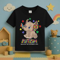 Autism Awareness Elephant Walking The Different Path Puzzle Toddler T-Shirt