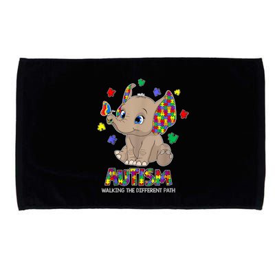 Autism Awareness Elephant Walking The Different Path Puzzle Microfiber Hand Towel