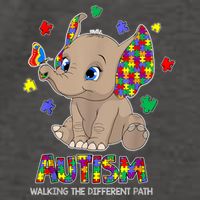 Autism Awareness Elephant Walking The Different Path Puzzle Vector Backpack