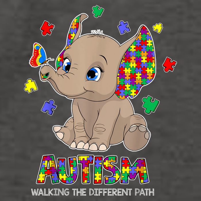 Autism Awareness Elephant Walking The Different Path Puzzle Vector Backpack