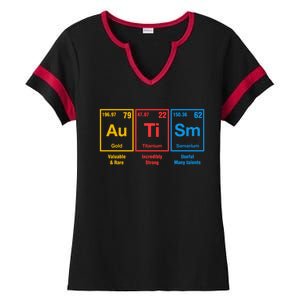 Autism Awareness Elets Periodic Table Asd Gift Ladies Halftime Notch Neck Tee