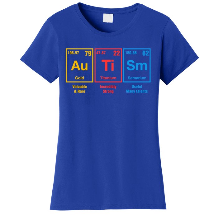 Autism Awareness Elets Periodic Table Asd Gift Women's T-Shirt