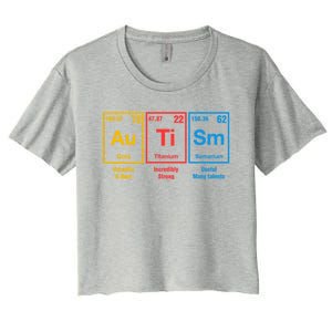 Autism Awareness Elets Periodic Table Asd Gift Women's Crop Top Tee