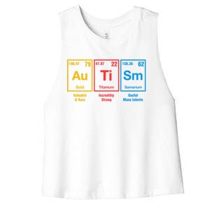 Autism Awareness Elets Periodic Table Asd Gift Women's Racerback Cropped Tank