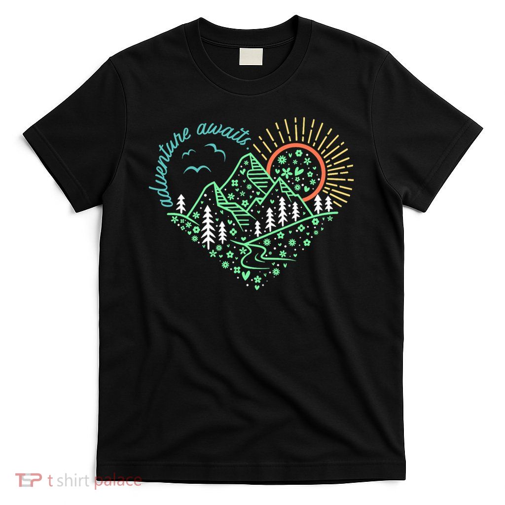 Adventure Awaits Explore More Nature Hiking Camping T-Shirt