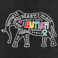 Autism Awareness Elephant Pride 7 Panel Mesh Trucker Snapback Hat