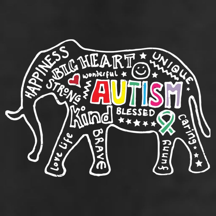 Autism Awareness Elephant Pride 7 Panel Mesh Trucker Snapback Hat