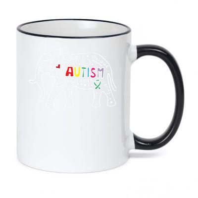 Autism Awareness Elephant Pride 11oz Black Color Changing Mug