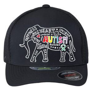 Autism Awareness Elephant Pride Flexfit Unipanel Trucker Cap