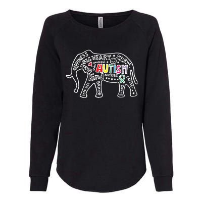 Autism Awareness Elephant Pride Womens California Wash Sweatshirt