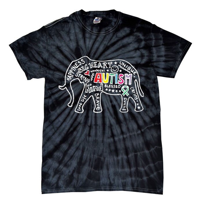 Autism Awareness Elephant Pride Tie-Dye T-Shirt
