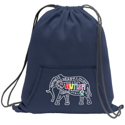 Autism Awareness Elephant Pride Sweatshirt Cinch Pack Bag